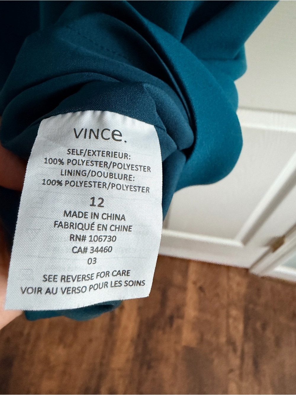 Vince Teal Shift Dress Women's 12 Sleeveless Sheath Work Cocktail Minimalist‎ - Picture 5 of 6